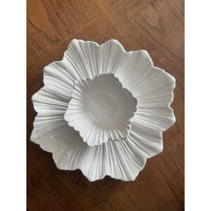 Whittier Potteries Cali USA•Chip & Dip Set • 2 Piece Ceramic • 14”•Vintage • 453